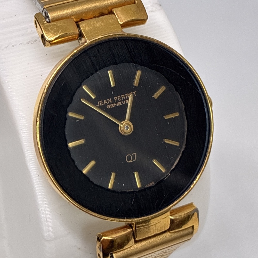 RETRO BEAUTIFUL GOLD TONE LUXURY LADIES QUARTZ WATCH "JEAN PERRET"GENEVE - Works